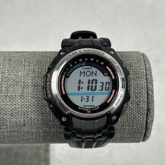 Casio Watch Mens 44mm Digital Lap Memory 100 World Time RFT-100 New Battery - Picture 1 of 10